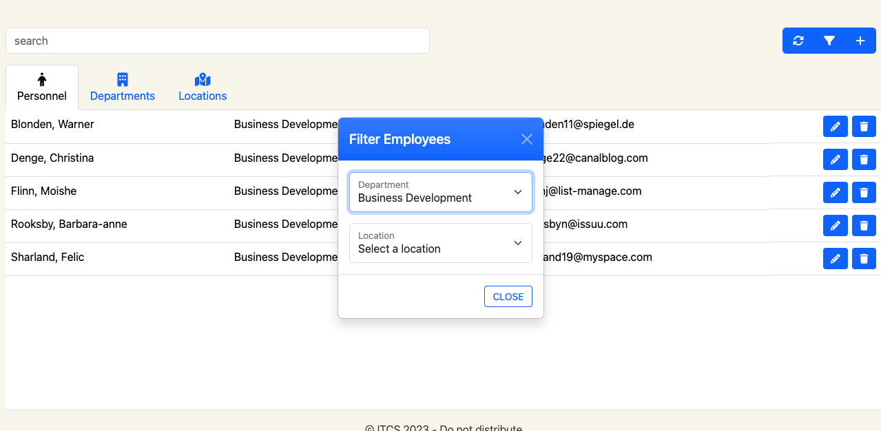 filter by department
